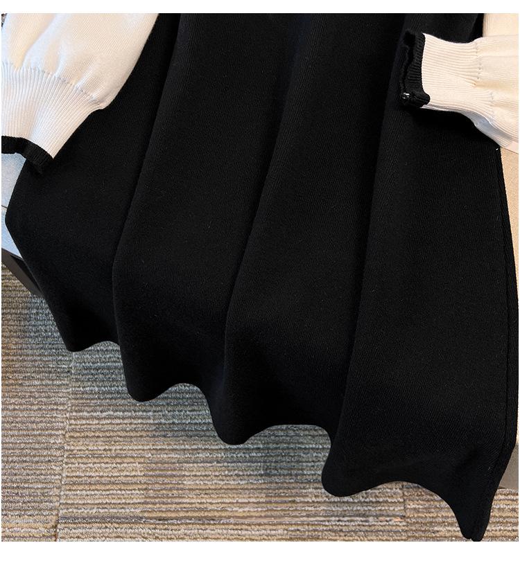 Plus Size Women's Long Lapel Sweater Dress - Bust 150/160 - Sizes 200/350 Jin - Style 8060