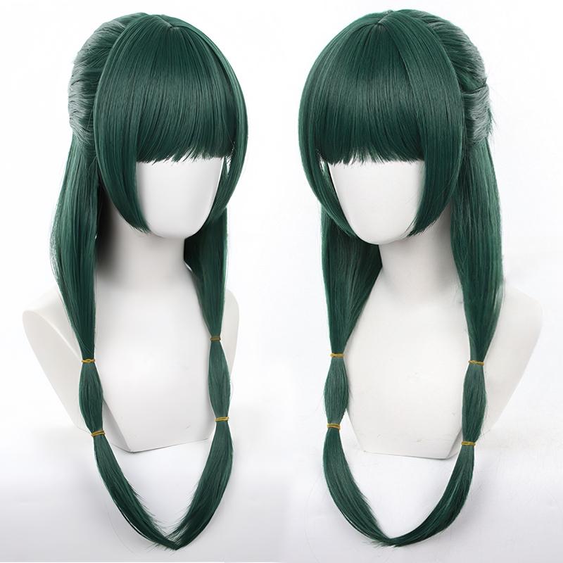 Parrucca Cosplay Maomao Sintetica Anime Le Diariste dell'Apothacary Capelli Verdi 2 Stili Kusuriya No Hitorigoto Fermaglio per Capelli Copricapo + Cuffia per Parrucca