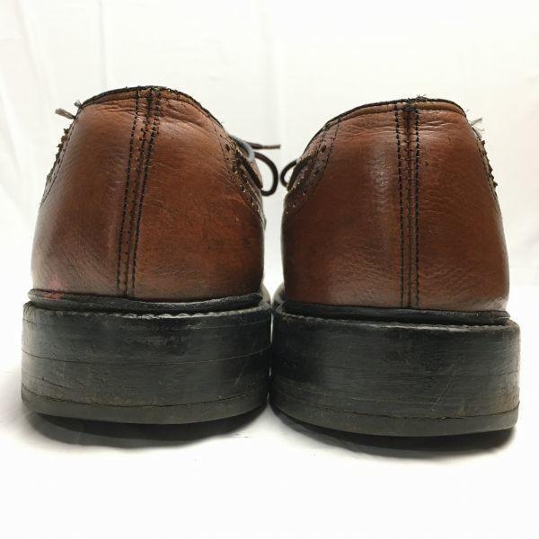 60s-70s Vintage TOWNCRAFT Long Wingtip Business Shoes Brown Size 9.5D / 26.5-27.5cm(USED)