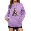 Women's Winter Christmas Printed Pullover Hooded Sweatshirt Fleece Long Sleeve Sweatshirt