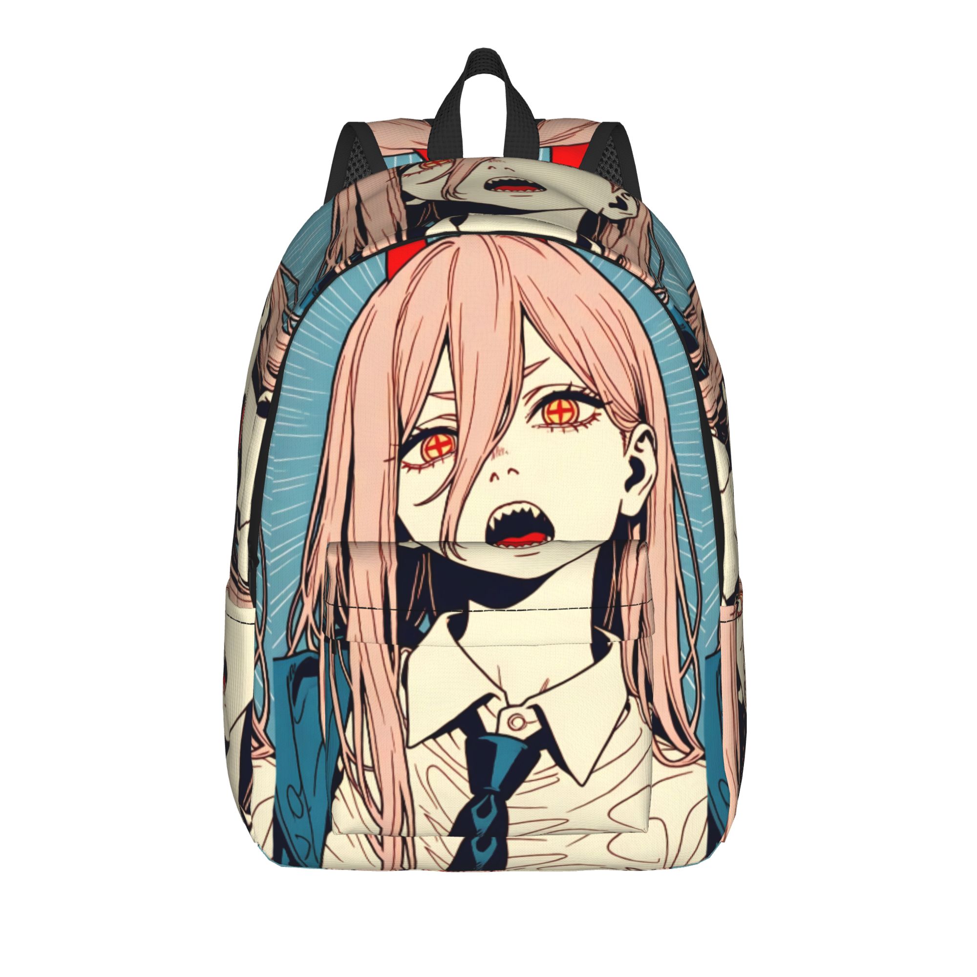 Kobeni nerveuse anime Sac à dos Fille Chainsaws Man Sacs à dos souples Polyester Sacs d'école cool Extérieur Rucksack personnalisé S