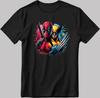 Wolverine-Deadpool Marvel Avengers Short Sleeve White-Black Men's / Women's N624