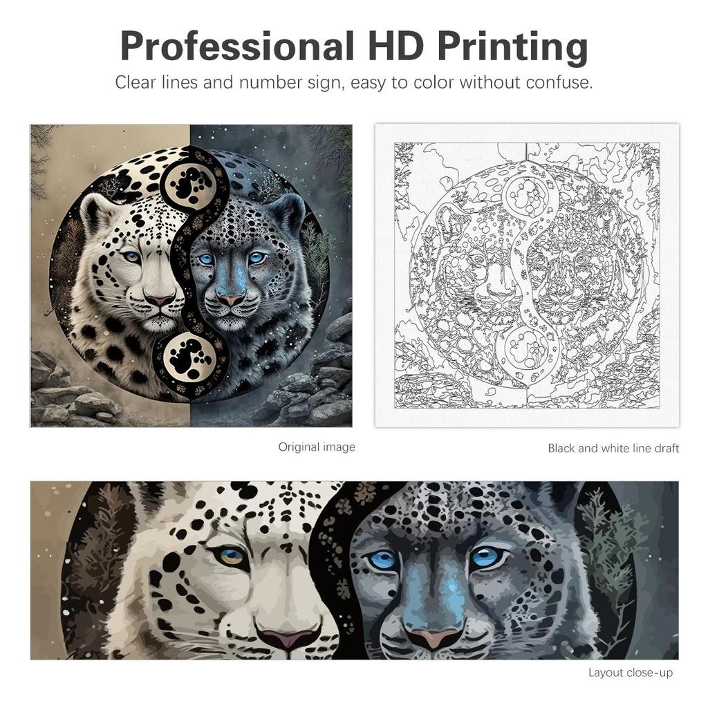 Rahmen Malen Nach Zahlen Für Erwachsene Kit Tiere Bild Nach Zahlen Leopard Kreative Hobbys Für Heim Dekoration 40x40