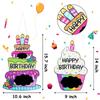 1/2pcs Boxwood Birthday Sign Colorful Birthday Decoration Pendant Birthday Cake Sign  Girls
