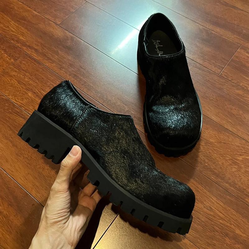 

Paris niche big head derby small leather shoes platform leather men s and women s same shoes catwalk European and American round head wear-resistant c 35