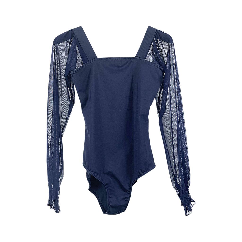 Maillot de Ballet de Manga Larga Body de Gimnasia Elástico Ropa de Baile para Mujeres Adultas Maillots de Bailarina