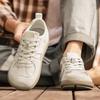 Spring New Men'S Casual Shoes Solid Color Leather Upper Breathable Mesh Non Slip Sole Casual Daily Wear 39-44
