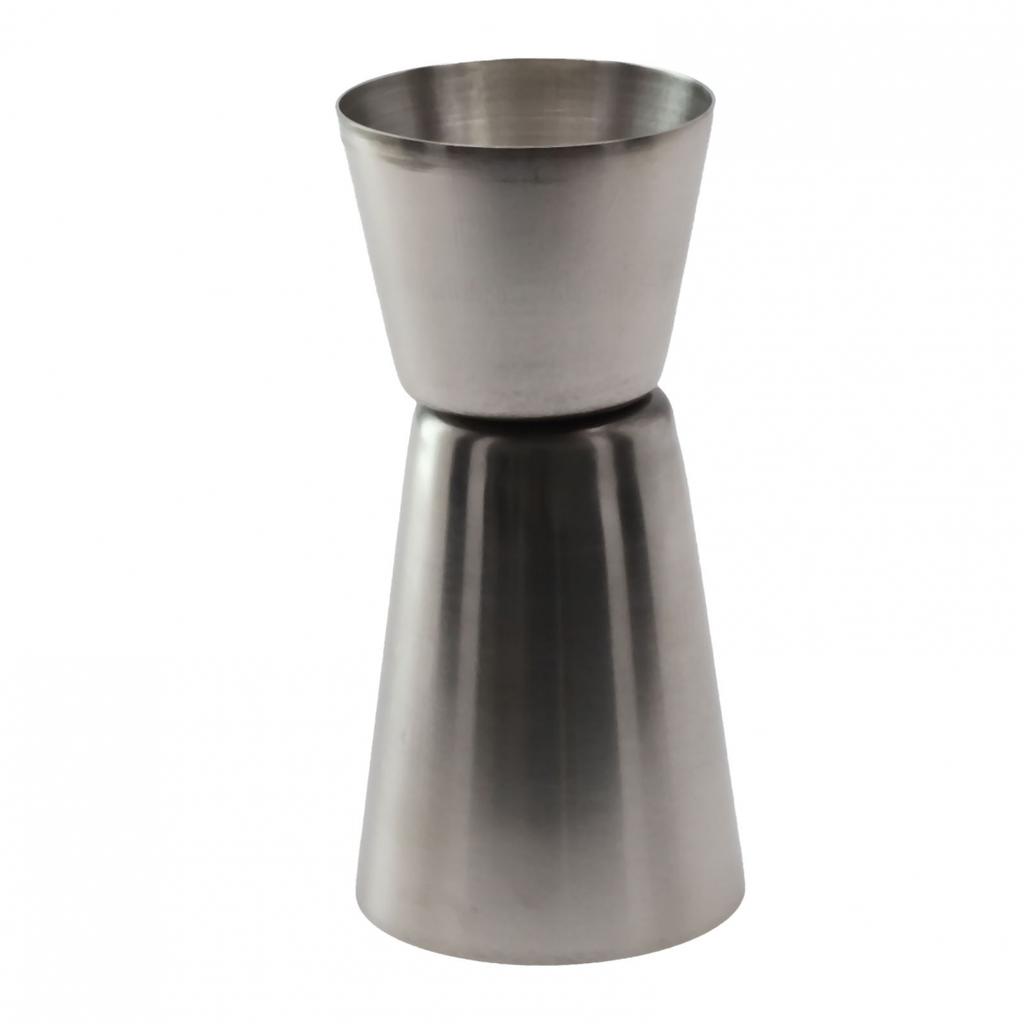 Cocktail Shaker Measure Cup Double Head Design Portable Silver Stainless Steel