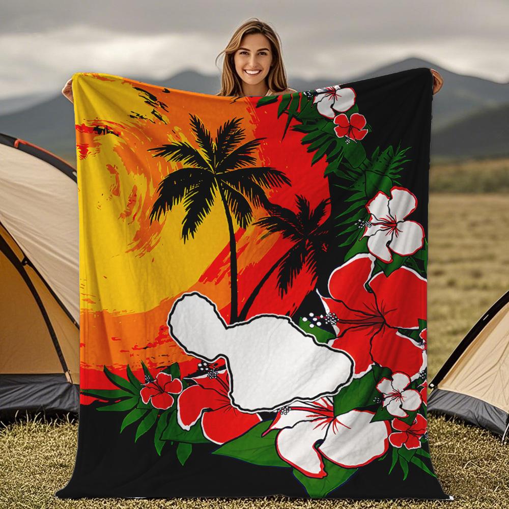 

Tropical forest retro style Blanket for Sofa Bed Travel Camping Living Room Office Conditioning Blanket for All Seasons Gifts 75x100cm
