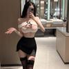 Sexy Female Secretary Temptation Sexy Lingerie Transparent Flirting Lingerie Passion Suit Uniform Large Size