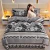 Cozy Flannel 230g Milk Velvet Printed Bed Set with Skirt - New Autumn/Winter Collection, Hot Seller
