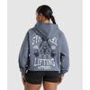 Gymshark Gym Bunny Oversized Mikina Iron Blue B2b7k Uctm