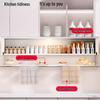 Under-Cabinet Pull-Down Storage Shelf with Sensor Light