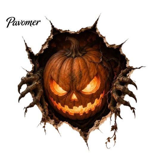 Festive Room Wall Accents 3D Break-in Halloween Sticker, Realistic Haunted House Decal, Removable Horror Theme Photo Background PVC Mural for