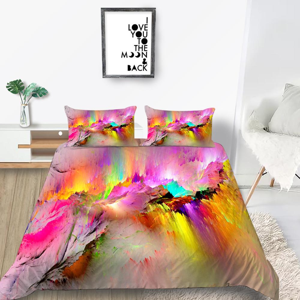New Fashion Rainbow Duvet Cover Home Bedspreads Highly Quality Pillowcase Queen Single Size Bedding Luxruy Bedding Cover Sets