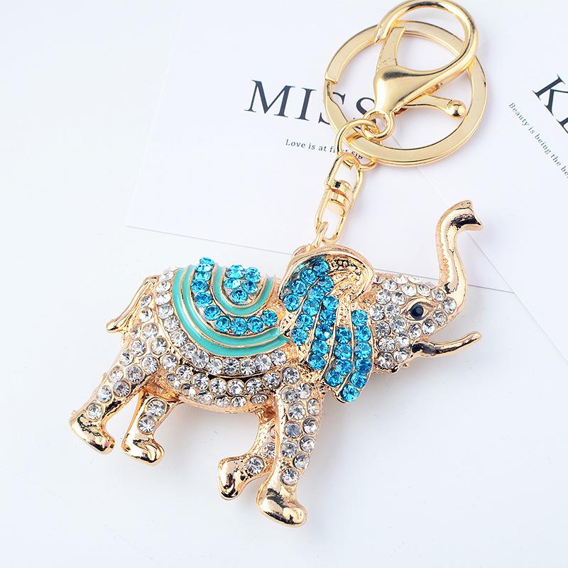 Rhinestone Little Elephant Keychain - Popular Cartoon Bag Charm at Tourist Attractions