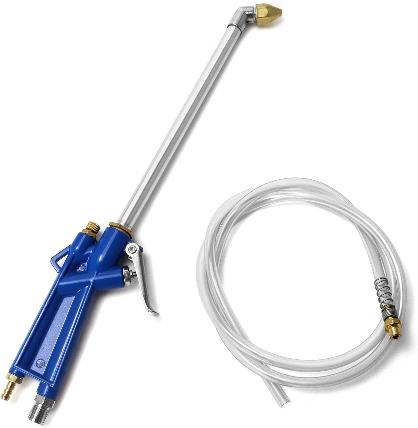 Air Blowing Gun Pneumatic Engine Cleaning Gun with 4-foot Hose Degreaser Spray Tool Kit Siphon Spray Gun for Car Cleaning blu