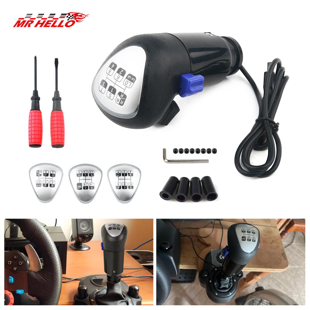 PC USB Shifter Gearshift Knob For ATS&ETS2 Games Compatible With Logitech G29 G27 G25 G920 Euro Truck Simulator