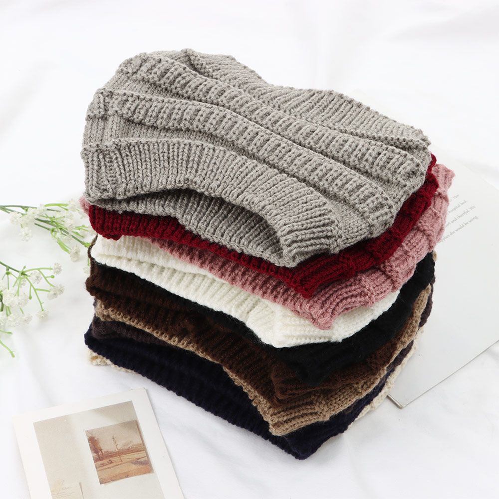 Girl Turban Headwear Hair Accessories Ear Warmer Hair Band Knitting Headband Ponytail Beanie Hat