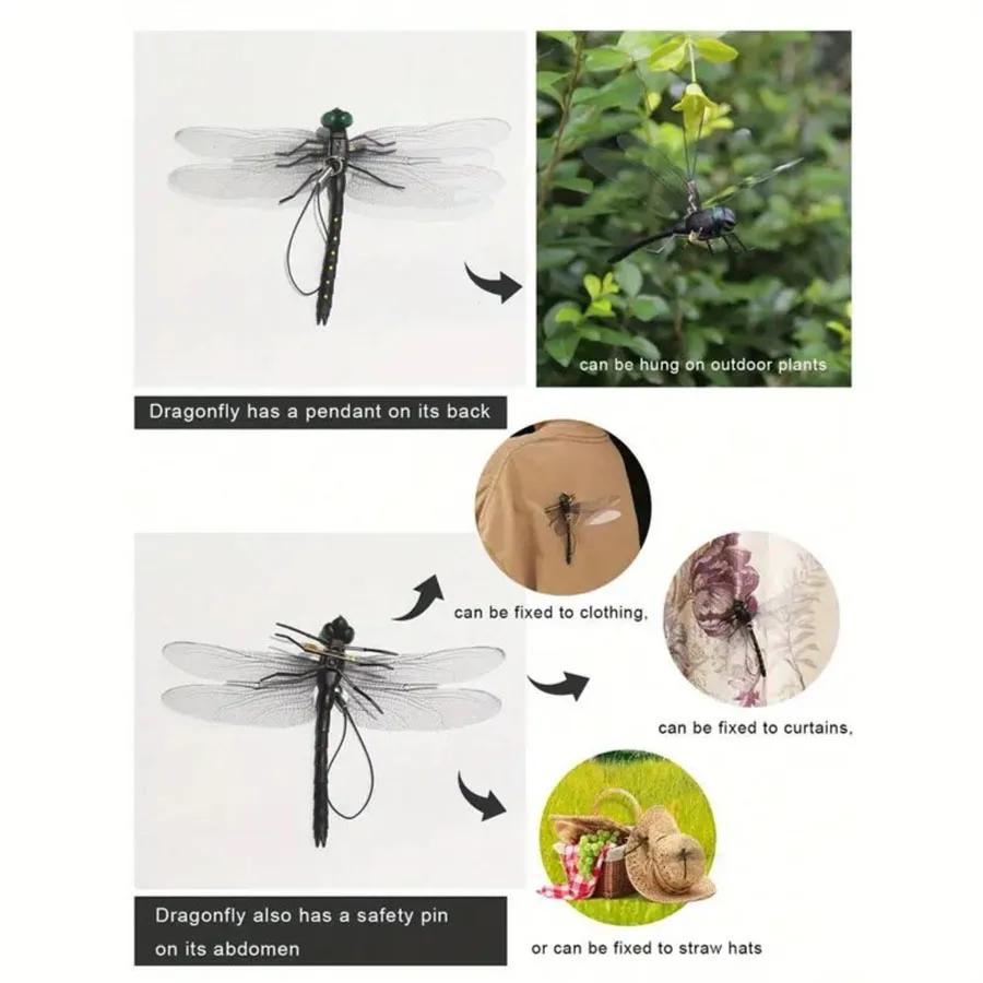 4 Sets \2 Sets Black Dragonfly - Waterproof PVC, Perfect For Garden Or Interior Use, Classical Style, No Electricity Required
