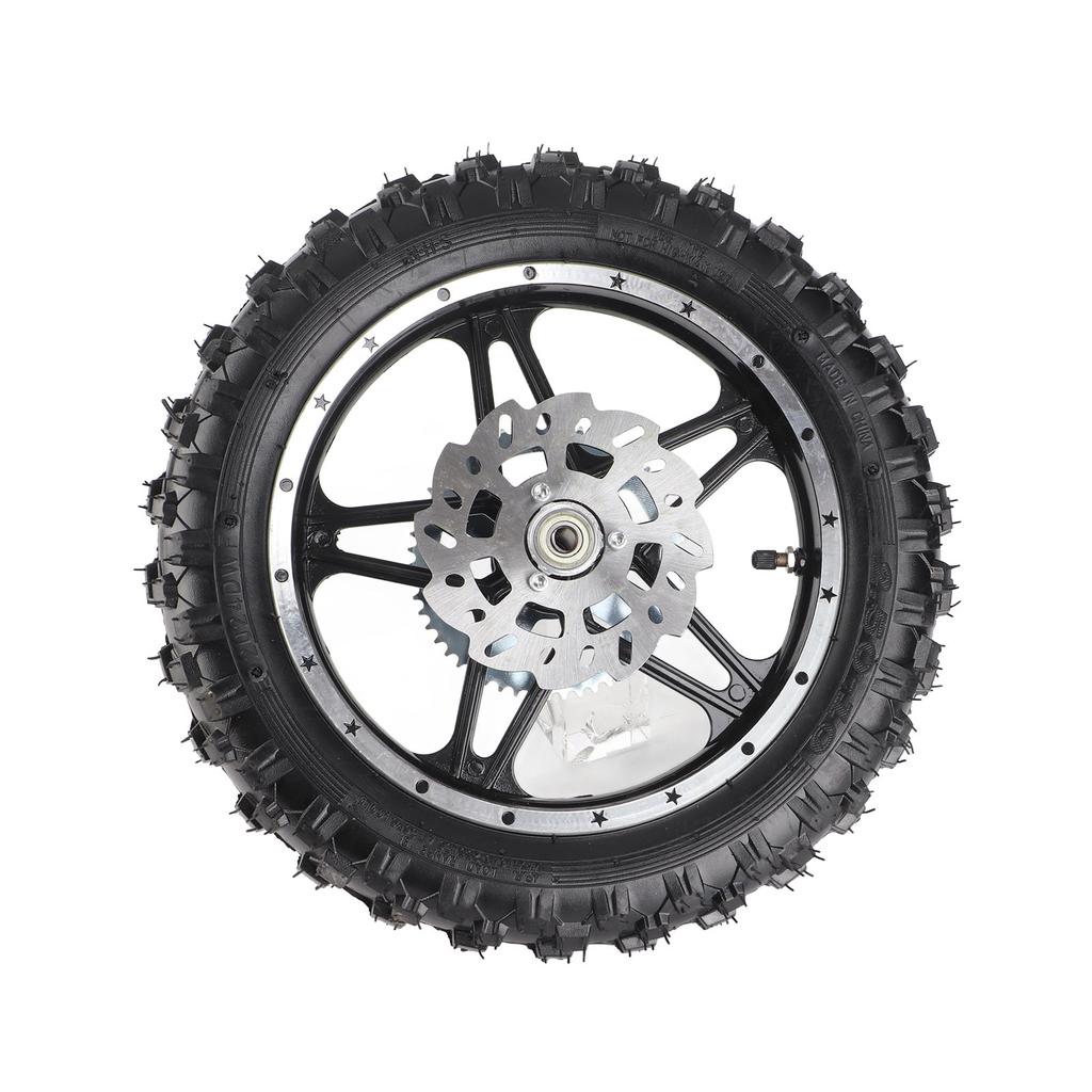 Dirt Bike Rear Wheel Rubber Metal 2.5?10 with Disc Sprocket Bearing Rim Tire Assembly for Mini Pit