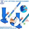 Pool Vacuum Jet Cleaner Kit with Telescopic Pole, Brush Head, and Leaf Bag for Above Ground Pools and Spas