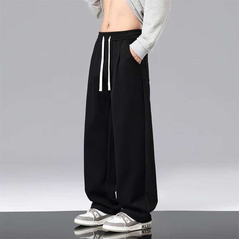 Men's Loose Wide-Leg Cotton Blend Sweatpants