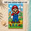 Beach TowelSuper Mario Custom Name Text Personalized Soft Towel for Beach Pool Indoor Home Decor Gift