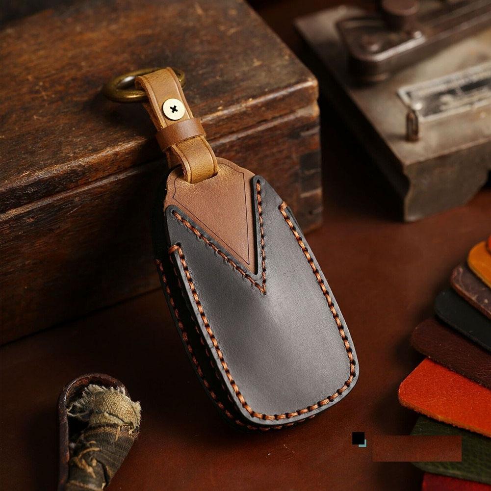 Autoschlüsselhülle 4 Tasten Schwarz Für Chery Omoda 5 Leder