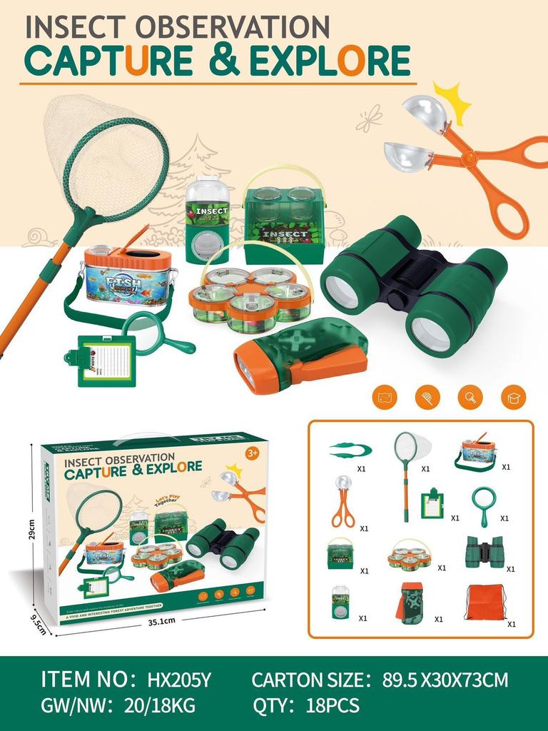 Supply Children'S Outdoor Adventure Insect Catching Toy Set Telescope Magnifying Glass Vest Insect Science And Education Experiment