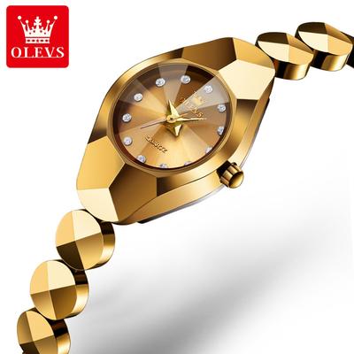 Brand Watches Diamond-studded Compact Tungsten Steel Three-dimensional Diamond Quartz Watch Women's Watch