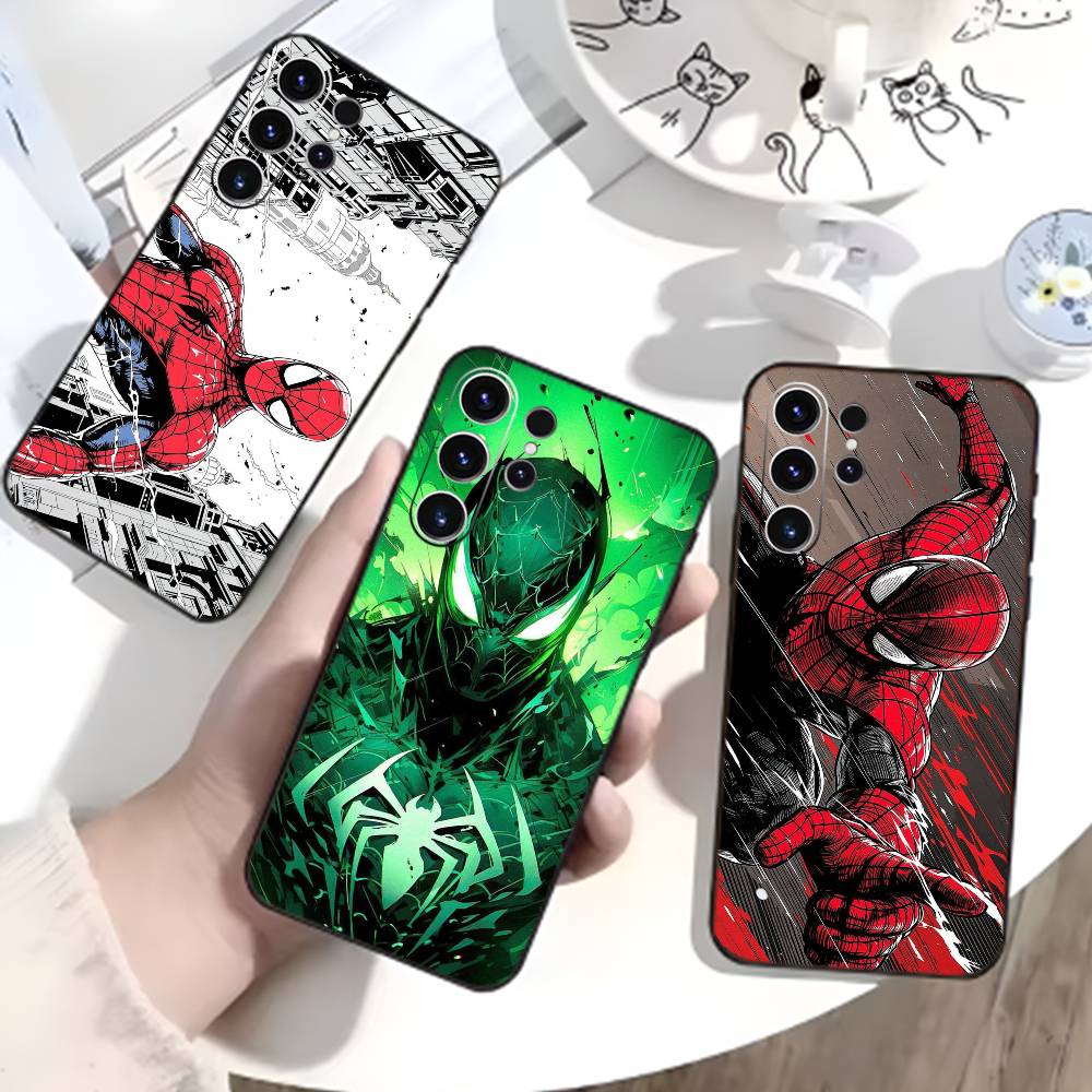 Custodia Cool per Telefono L-Spider-J-Mans Per Samsung S26,S25,S24,S23,S22,S30,S21,Ultra,Plus,FE 5G Cover Morbida Nera