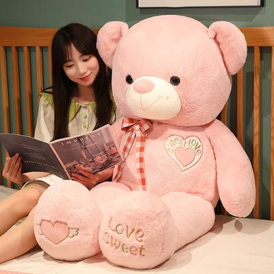 Large Love Bear Doll Pink Hug Bear Plush Toy For Girlfriend Valentine'S Day Gift