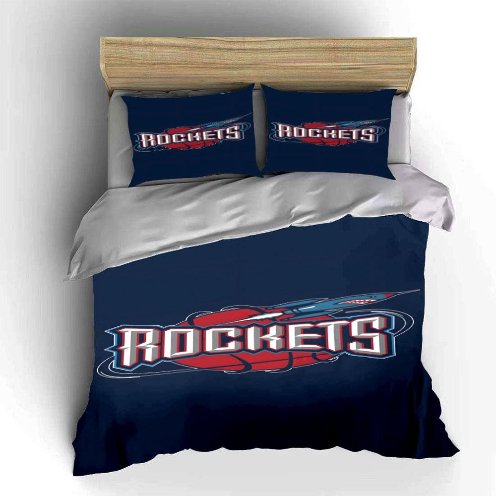 "Rockets text, basketball graphic." Bedding sets Duvet cover sets Duvet covers Pillowcases(1 * Duvet Cover 2 * Pillowcases without duvet insert)