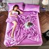 Luxury Emulation Silky Quilted Quilt Queen High End Spring Summer Satin Quilts Mechanical Wash Soft Comfortable Thin Comforter