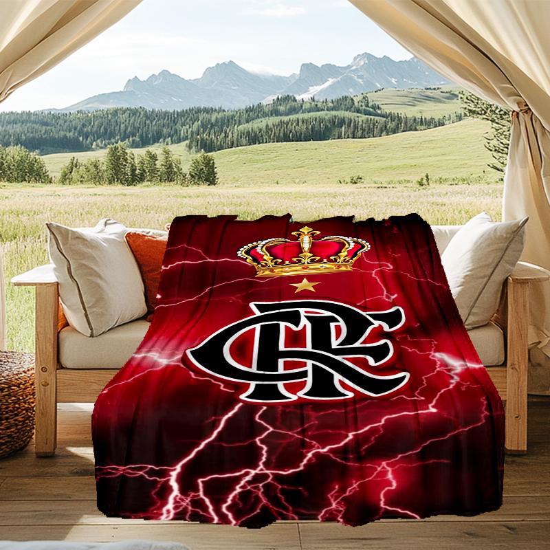 1PC CR Flamengo Printed Soft Flannel Blanket Throw for Adult Bedroom Living Room Sofa Camping Travel Fan Gifts Christmas Gifts