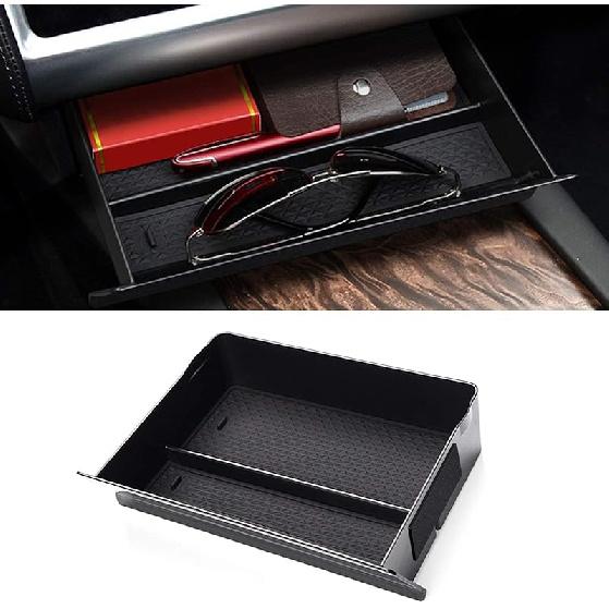 Jaronx Compatible With Tesla Model S/X Cubby Drawer, Center Console Organizer Storage Box Compatible With Tesla Model X/S Accessories (2012-  ) For Tesla S/X Cubby Drawe
