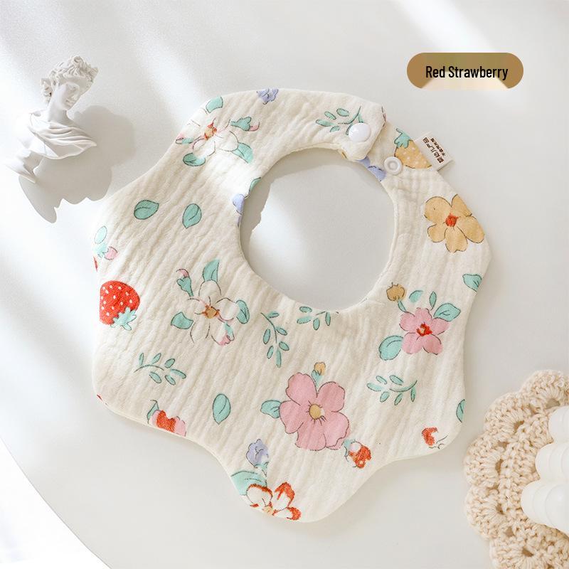 Cross-Border Six-Layer Cotton Crepe Baby Drool Bib - Pure Cotton Crinkled Gauze Marshmallow Bib