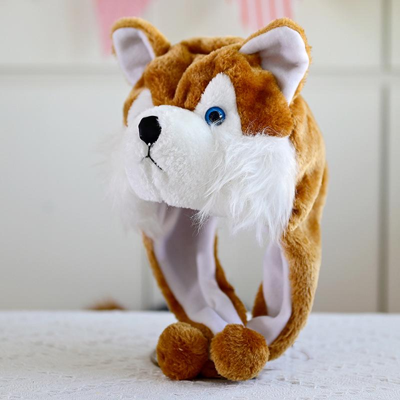 Grauer Wolfshund Husky Kapuze: Süße Cartoon-Tier-Mütze für Jungen - Warm für Herbst/Winter