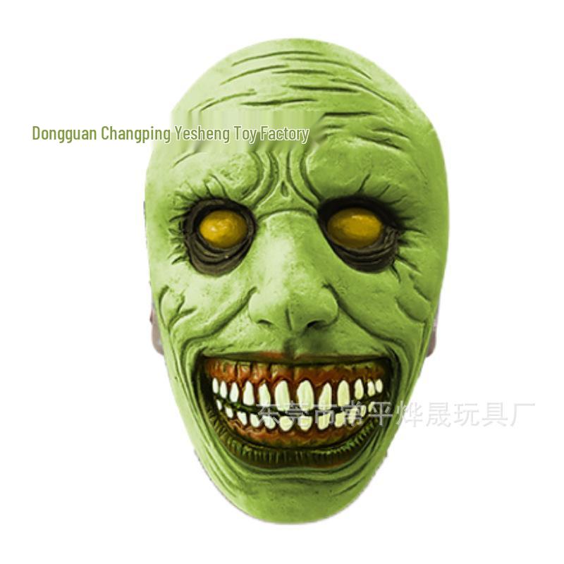 2021 Halloween Exorcist Demon Mask - Smiling White Face with White Eyes Horror Mask