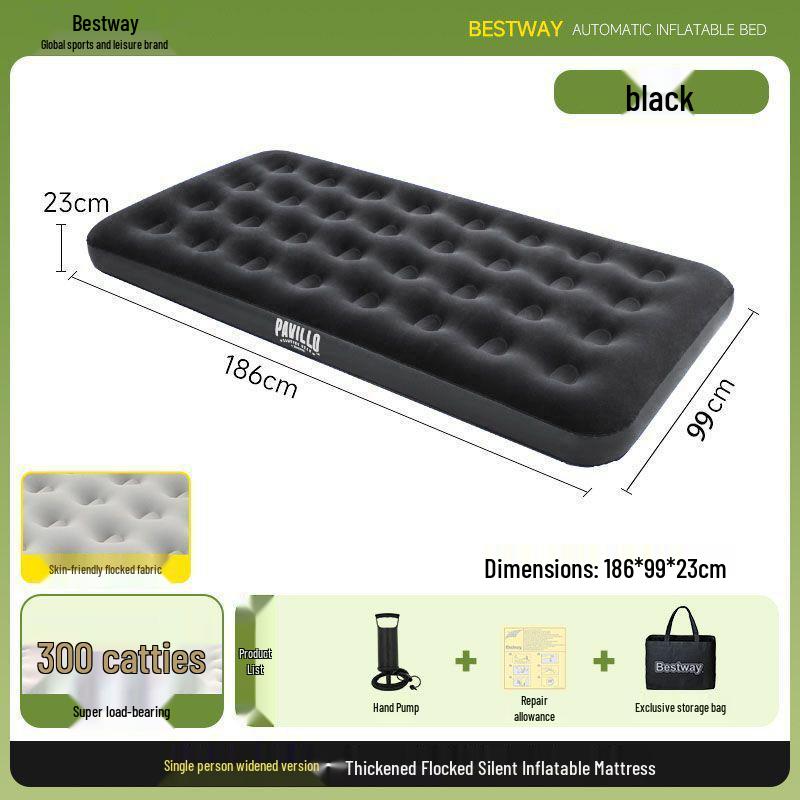Двуспальный складной надувной туристический матрас и спальный коврик Bestway Bare Mattress No Pump