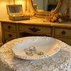 Embossed Jewelry Tray, Vintage Small Trinket Holder Dish for Rings, Necklaces, Bracelets, Keys, Decorative Dresser Storage Organizer Tray for Women,