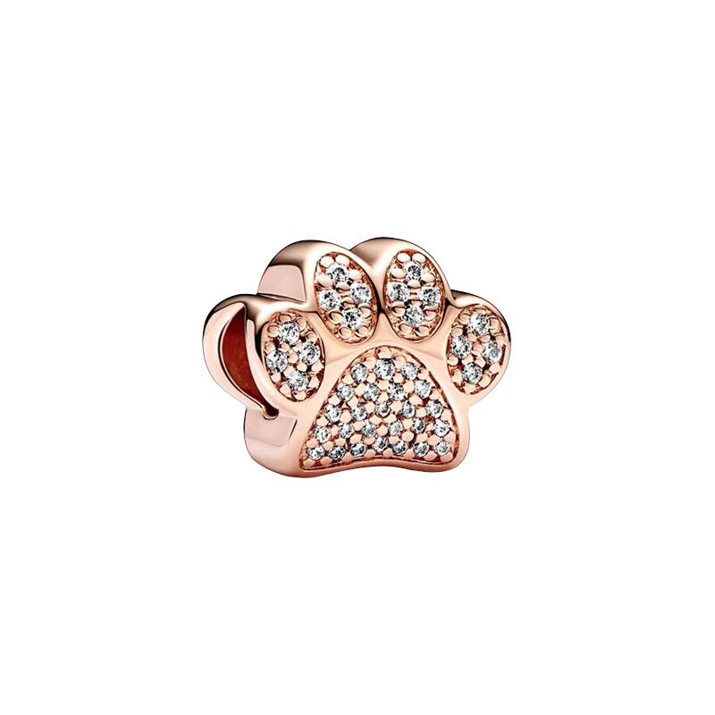 Original Charm Beads,Rose Gold Series,Pink Daisy&Openwork Pink Daisy Flower Charm Beads Fit Pendant Bracelet Women Jewelry Gift