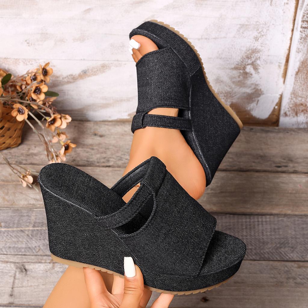 Women Platform Sandals Beach Wedges High Heels Sandals 2025 New Summer Anti-slip Sexy Designer Shoes Women Zapatos De Mujer