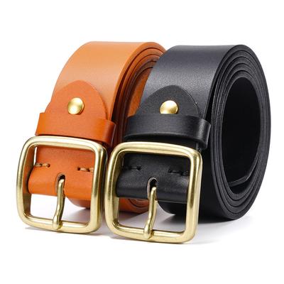 Retro Belt Men's Genuine Leather Pin Buckle Belt Men's Casual Versatile Handmade Men's Trousers