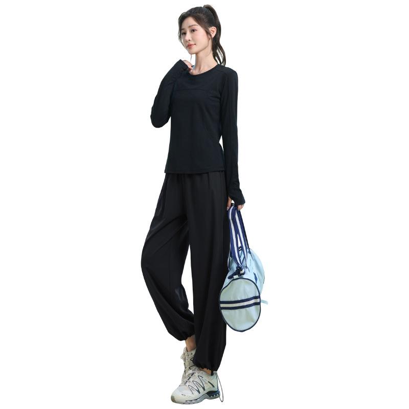 Women's Quick-Dry Slimming Sports Suit: Long Sleeve, Loose Fit for Running & Fitness