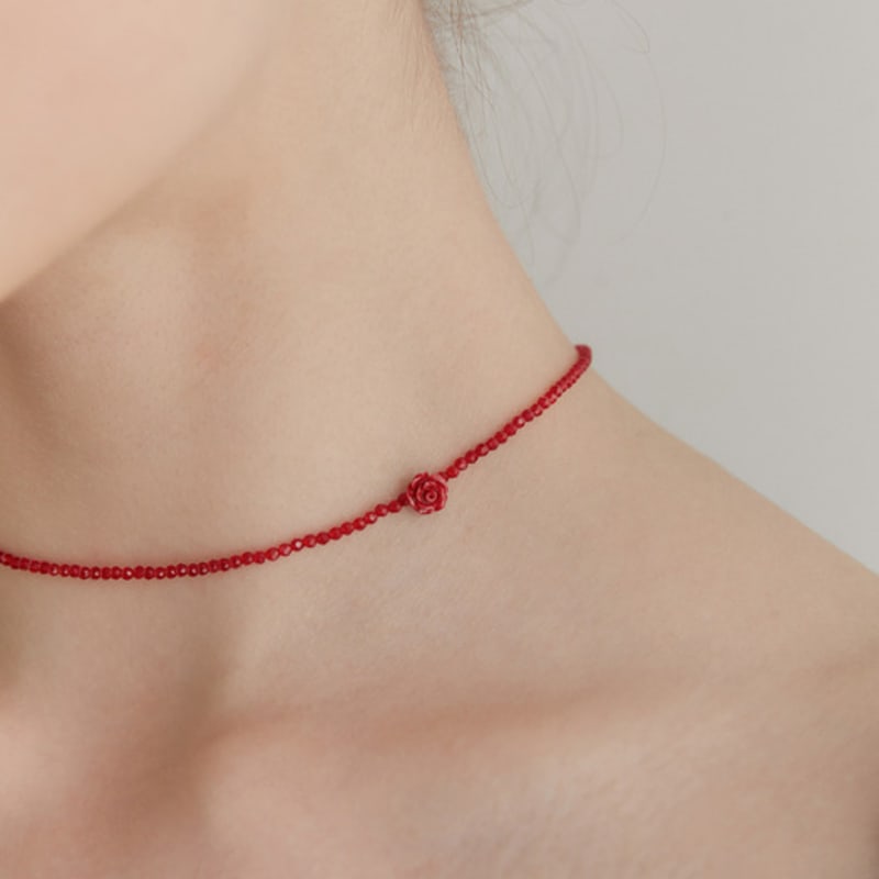 TATIANA (925 Silver) Dorothy Rose Bead Necklace NZ2126