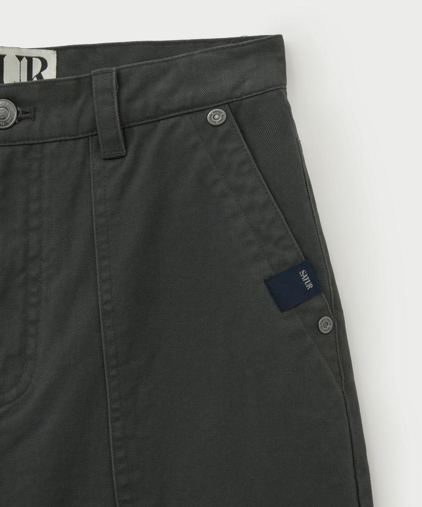 Seteo (W) Dyed Semi-Wide Fatigue Pants Charcoal