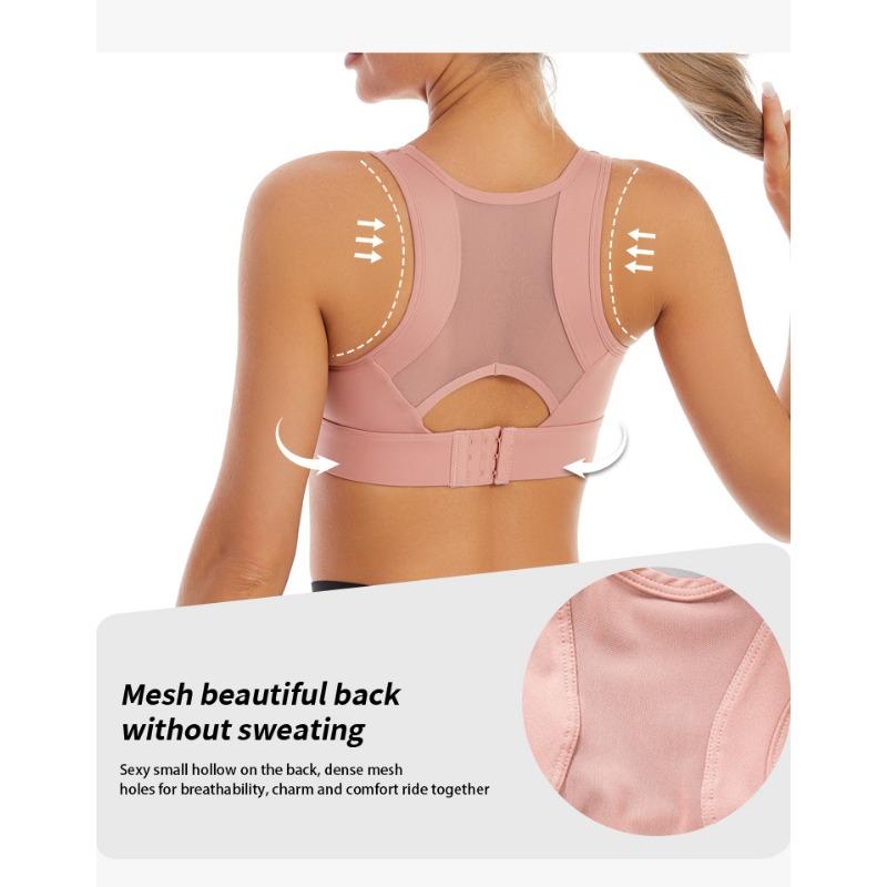 Plus Size Mesh High Shockproof Sports Bra For Women Yoga Fitness Running Workout