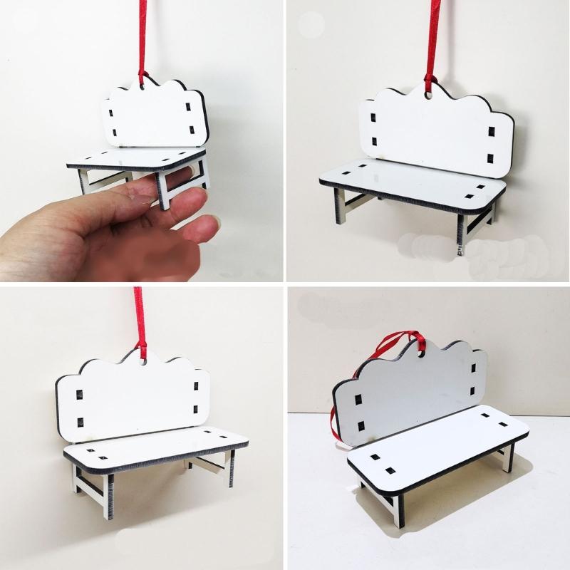 Christmas Tree Decoration Xmas-Chair Pendant Hot Transfer MDF Paperboard Hanging-Ornaments for Xmas-Decor Gift Tags